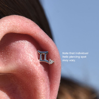 Culturesse Taurus Helix Screw Back Earring (Silver Single Piece) images 3