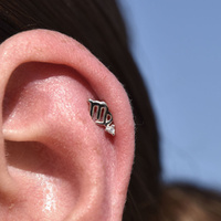 Culturesse Virgo Helix Screw Back Earring (Silver Single Piece) images 3