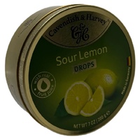 Cavendish & Harvey Sour Lemon Drops 200g Tin Sweets Boiled Candy Fruit Lollies images 3