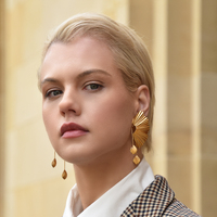 Culturesse Kendra Modern Sculpture Art Earrings images 3
