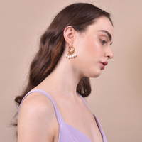 Culturesse Liesl Freshwater Pearl Hoop Earrings images 3
