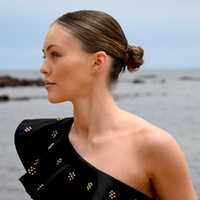 Culturesse Sagittarius Artisan Zirconia Pavé Stud Earrings (Gold) images 3