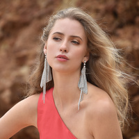 Culturesse Gem Runway Spotlight Mesh Earrings (My ears are not pierced) images 3