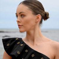 Culturesse Taurus Artisan Zirconia Pavé Stud Earrings (Gold) images 3