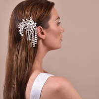 Culturesse Irina Luxury Rhinestone Tassel Barrette images 3