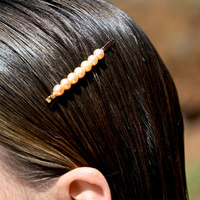 Culturesse Meret Rose-hue Freshwater Pearl Hair Clip images 3