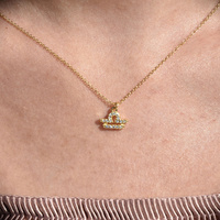 Culturesse Libra Diamante Pendant Necklace (Gold) images 3