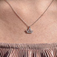 Culturesse Libra Diamante Pendant Necklace (Silver) images 3