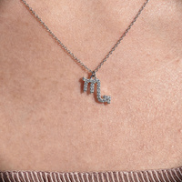 Culturesse Scorpio Diamante Pendant Necklace (Silver) images 3