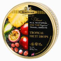 Simpkins Tropical Fruit Drops 200g Tin Sweets Candy Lollies images 3