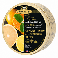 Simpkins Orange Lemon and Grapefruit Drops 200g Tin Sweets Candy Lollies images 3