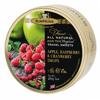 Simpkins Apple Raspberry and Cranberry Drops 200g Tin Sweets Candy Lollies images 3