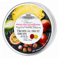 Simpkins Sugar Free Tropical Fruit Drops 175g Tin Sweets Candy Lollies images 3