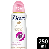 Dove Advanced Care 72h Go Fresh Antiperspirant Acai Berry & Waterlily 250mL images 4