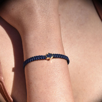 Culturesse Sacha Pave Hamsa Hand Bracelet (Silver Charm Blue String) images 4