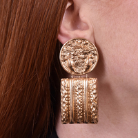 Culturesse Yolanthe Vintage Coin Drop Earrings (for non-pierced ears) images 4