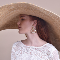 Culturesse Laurent 22K Luxury Baroque Pearl Hoop Earrings images 4
