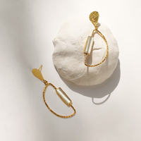 Culturesse Kloe 24K Cats Eye Stone Earrings (my ears are not pierced) images 4