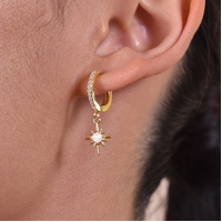 Culturesse Calista Dainty Opal Drop Earrings images 4
