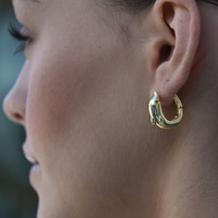 Culturesse Swarna Artisan Dolphin Hoop Earrings (Gold) images 4