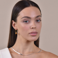 Culturesse Beatrix Gold Padlock Earrings images 4