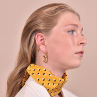 Culturesse Dairine Gold Solid Huggie Earrings images 4