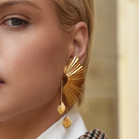 Culturesse Kendra Modern Sculpture Art Earrings images 4