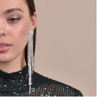 Culturesse Geovana Crystal Diamante Earrings (my ears are not pierced) images 4