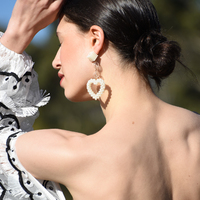 Culturesse Iris Pearly Heart Drop Earrings (My ears are not pierced) images 4
