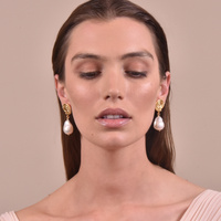 Culturesse Aurelia 24K Baroque Pearl Drop Earrings (Imperfect No.1) images 4