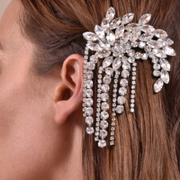 Culturesse Irina Luxury Rhinestone Tassel Barrette images 4