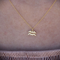 Culturesse Aquarius Diamante Pendant Necklace (Gold) images 4