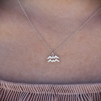 Culturesse Aquarius Diamante Pendant Necklace (Silver) images 4