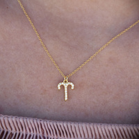 Culturesse Aries Diamante Pendant Necklace (Gold)  images 4