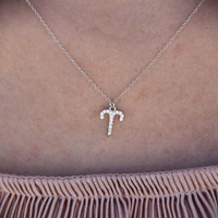 Culturesse Aries Diamante Pendant Necklace (Silver) images 4