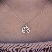 Culturesse Cancer Diamante Pendant Necklace (Silver) images 4