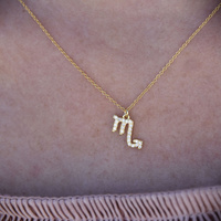 Culturesse Scorpio Diamante Pendant Necklace (Gold) images 4