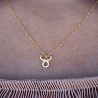 Culturesse Taurus Diamante Pendant Necklace (Gold) images 4
