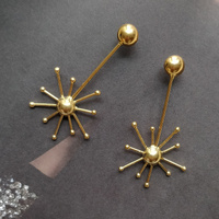 Culturesse Soleste 24K Artisan Sun Drop Earrings (for pierced ears) images 4