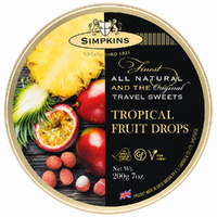 Simpkins Tropical Fruit Drops 200g Tin Sweets Candy Lollies images 4