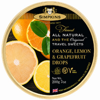 Simpkins Orange Lemon and Grapefruit Drops 200g Tin Sweets Candy Lollies images 4
