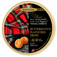 Simpkins Butterscotch Flavoured Drops 200g Tin Sweets Candy Lollies images 4