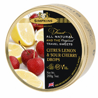 Simpkins Lemon and Sour Cherry Drops 200g Tin Sweets Candy Lollies images 4