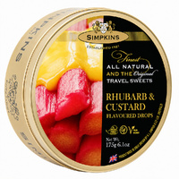 Simpkins Rhubarb and Custard Drops 175g Tin Sweets Candy Lollies images 5