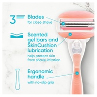 Gillette Venus Comfortglide White Tea Razor Handle + 2 Refills 3 Piece images 5