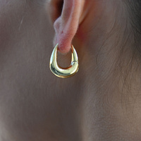 Culturesse Tate Sculptural Huggie Hoop Earrings (Gold) images 5