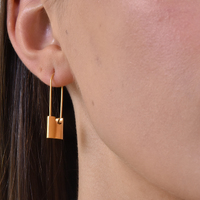 Culturesse Beatrix Gold Padlock Earrings images 5