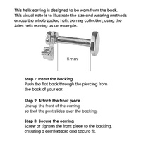 Culturesse Leo Helix Screw Back Earring (Silver Single Piece) images 5