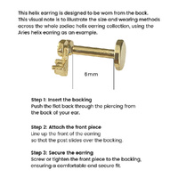 Culturesse Libra Helix Screw Back Earring (Gold Single Piece) images 5