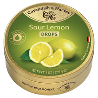 Cavendish & Harvey Sour Lemon Drops 200g Tin Sweets Boiled Candy Fruit Lollies images 5